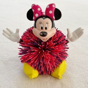 Vintage 1990s Koosh Minnie Mouse Figure Disney Figure Toy Pink Bow
